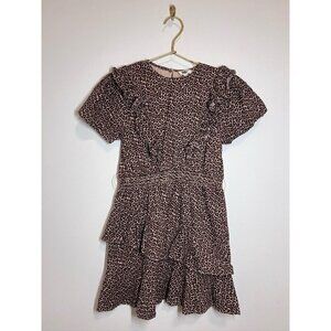 EverAfter Girls Leopard Animal Print Mini dress Ruffle Size 12